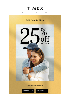 Timex - 25% OFF | Still Time to Shop‼️