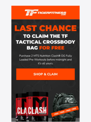 Last Chance: Free TF Tactical Bag Ends Tonight