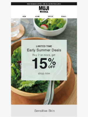 MUJI - Glow and Serve with 15% Off!