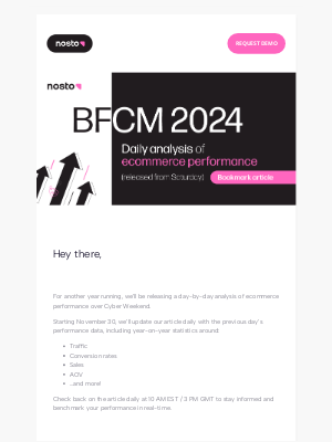 Nosto - BFCM 2024 is almost here and we’re live reporting on ecommerce performance!