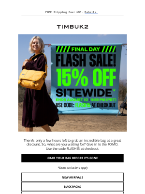 Timbuk2 - FINAL DAY: Get 15% Off Sitewide 🤯