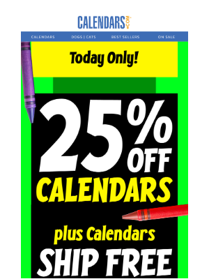 Calendars - Ready for School. Ready for 25% off 🍎