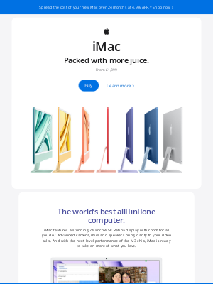 Apple (United Kingdom) - iMac. The world’s best all-in-one computer, supercharged by M3.