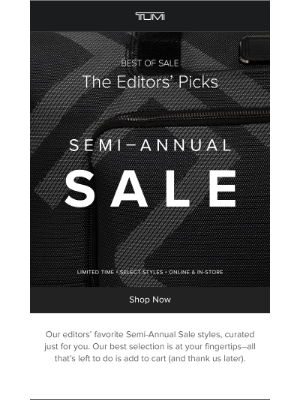 TUMI - The Most Wanted Styles From Semi-Annual Sale