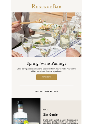 Reserve Bar - Fresh Picks for Spring Sips