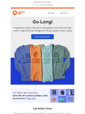 Custom Ink - Long sleeve tees are here to please