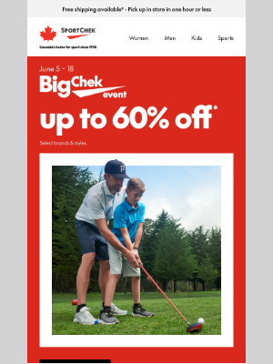 Sport Chek (Canada) - Up to 60% off😍Shop the Big Chek Event