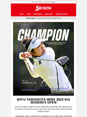 Srixon - Another Major Celebration | Miyu Yamashita Wins AIG Women’s Open!