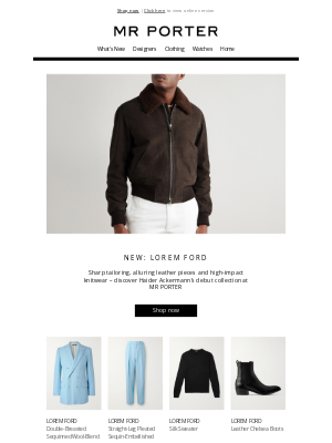 MR PORTER - Dress up with lorem FORD