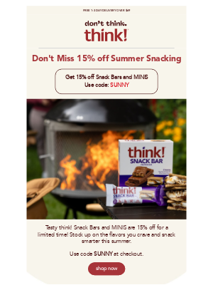 Get 15% off summer snacking 😎