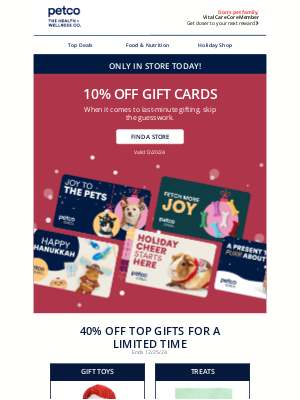 Petco - TODAY ONLY: 10% OFF Gift Cards 🎁