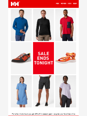 Helly Hansen - Sale ends TONIGHT