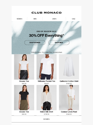 Club Monaco - 30% OFF Everything: Our Picks for You