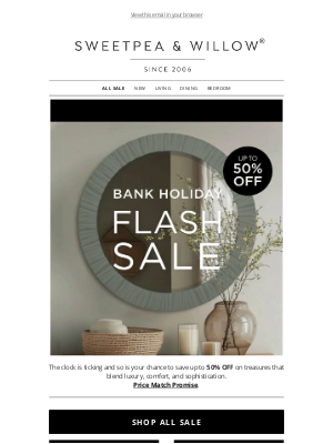 Sweetpea & Willow - Last Call for Elegant Interiors: Sale Ends at Midnight!