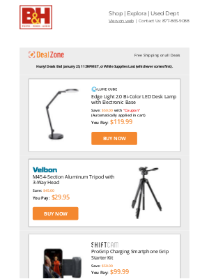 B&H Photo Video - Today's Deals: 29% OFF! Lume Cube Edge Light 2.0 LED Desk Lamp & More!