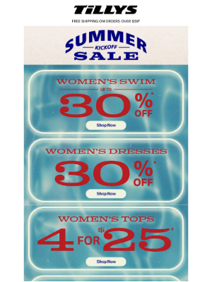Tillys - Summer Kickoff Sale! 😎 Plus Additional Clearance Savings!