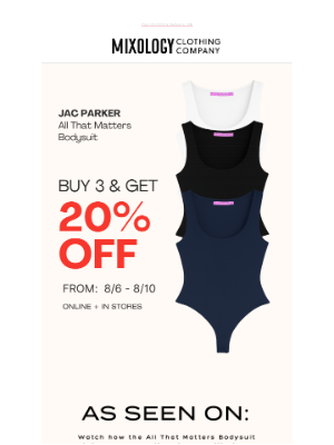 Mixology Clothing Co - All That Matters Bodysuit: Buy 3, Save 20% ✨
