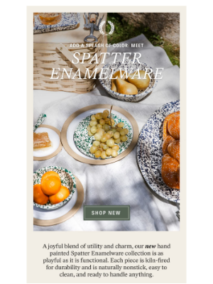 Perfect for Patio Season: Meet Spatter Enamelware
