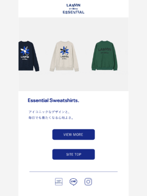 Mens LANVIN en Bleu (Japan) - Essential Sweatshirts．