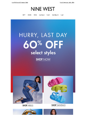 Nine West - 🚨 Last Day! 60% OFF