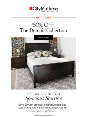 City Mattress - Hot Deals: Up to 50% off the Delnoir Collection