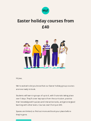 MyTutor - Easter holiday group courses 🐣 Book now