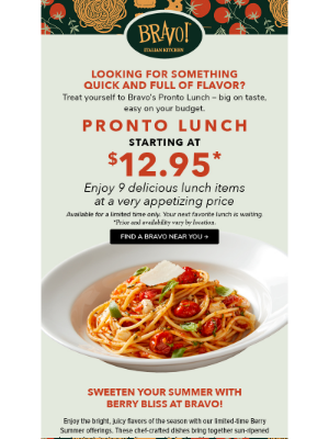 BRAVO! Italian - Lunch That Doesn’t Slow You Down