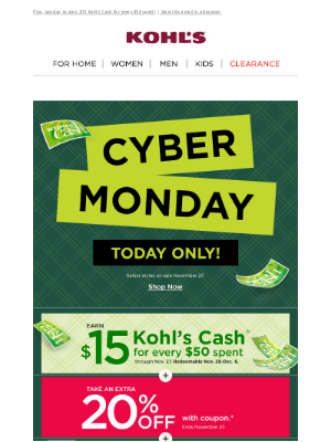 Kohl's - 📣 LAST CALL: Get 20% off + $10 off + 10% off home while you can!