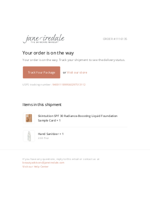jane iredale - A shipment from order #1116135 is on the way