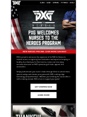 PXG - PXG For Heroes: Nurses Are Now Eligible