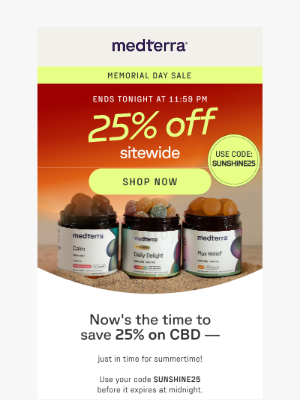 Medterra - 25% off for Memorial Day is BACK