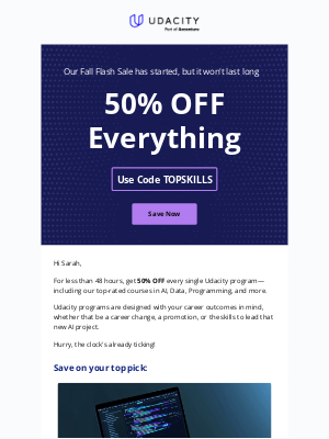 ⚡ Flash Sale: 50% OFF all courses - Ends in 48 hours!
