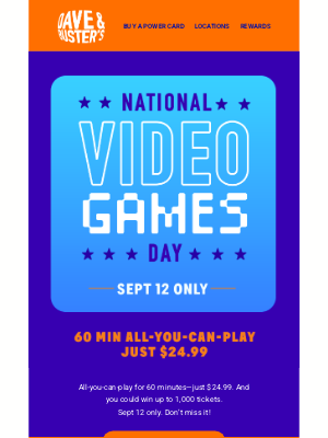 Dave & Buster's - Celebrate National Video Games Day