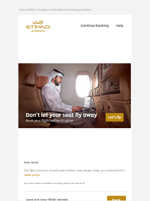Etihad Airways - A courtesy reminder from us
