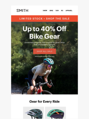 SMITH OPTICS - Don't Miss Up to 40% Off Bike Gear