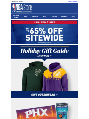 Los Angeles Lakers - Check Out This Year's NBA Holiday Gift Guide + Up To 65% Off