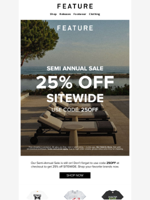 Feature Sneaker Boutique - 25% Off Sitewide Continues!