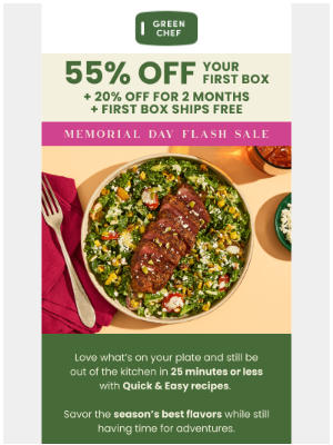 Green Chef - Get fired up 🔥 Memorial Day Flash Sale