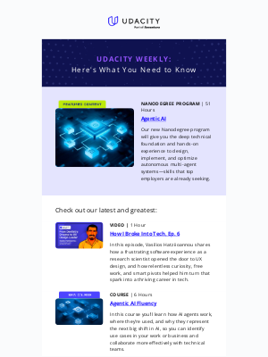 Udacity - 🚀 New Agentic AI Courses + A Career Change Story You'll Love: Dentistry → UX Design