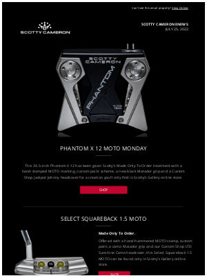 Scotty Cameron - MOTO Monday Gallery Release - July 25, 2022