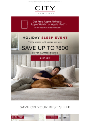 City Furniture - 🚨 Free Apple® Gift with Mattress Purchase!