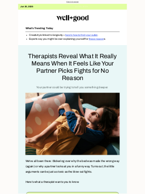 Well+Good - What it means when it feels like your partner picks fights for no reason