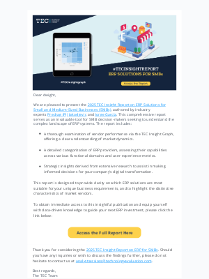 Technology Evaluation Centers - Data-Driven ERP Insights for Small and Medium-Sized Businesses