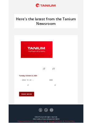 Tanium - Breaking news from Tanium