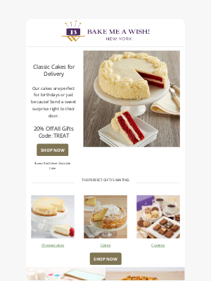 Bake Me A Wish! - A Classic Cake, Delivered Right to Their Door