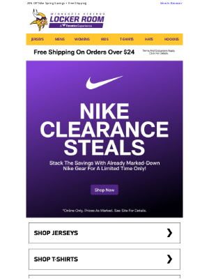 Minnesota Vikings - This Nike Sale's A Game-Changer. Don't Miss It!