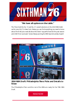 Philadelphia 76ers - SixthMan | 2024 NBA Draft: Philadelphia 76ers Picks and Details to Know