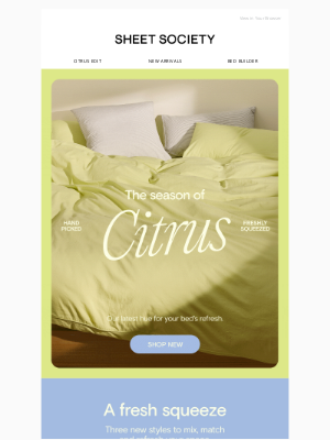 Sheet Society (Australia) - NEW IN: Citrus