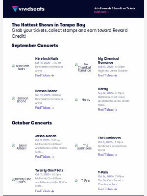 Vivid Seats - 🎤 Your Tampa Bay Concert Guide for September & October 🍃