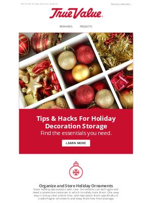 True Value - Learn How to Organize and Store Holiday Décor NOW!